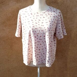 Vintage 90's Y2k Cabin Creek red ditzy floral Grandmacore relaxed fit top